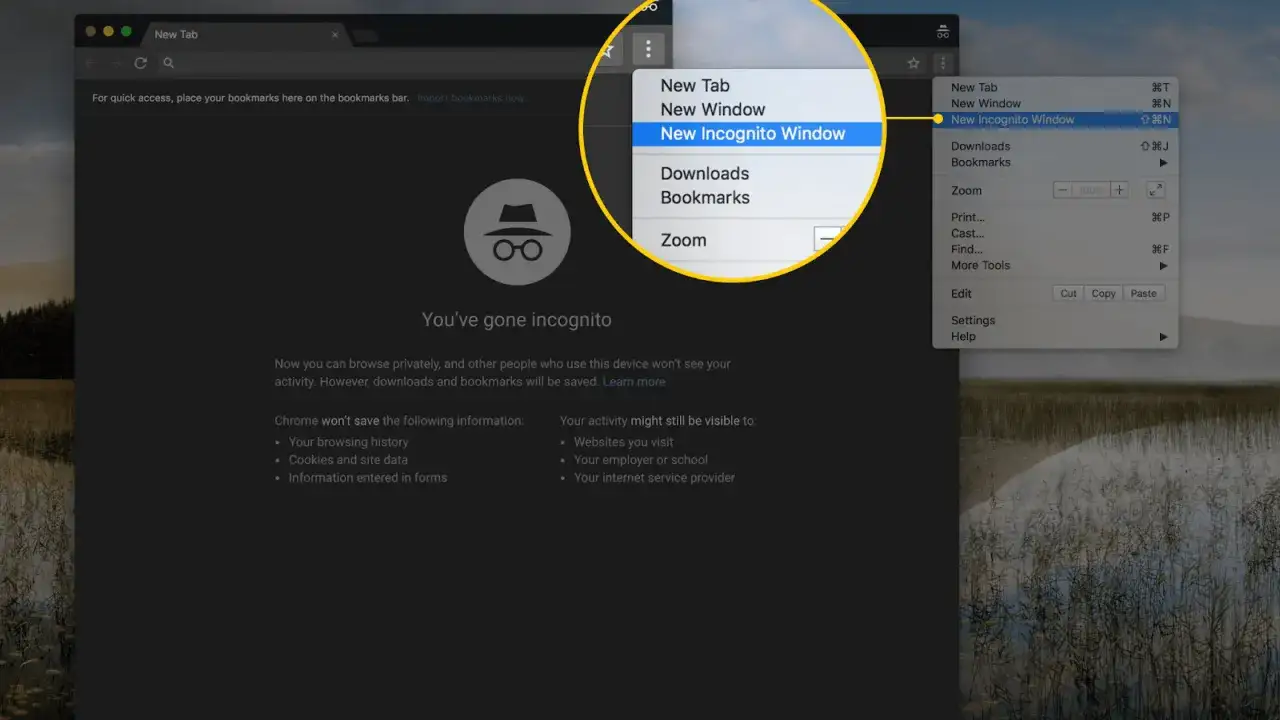Otwieranie nowego okna w trybie incognito Chrome. Przeglądanie prywatne bez zapisywania historii.