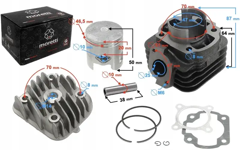 Zestaw cylinder tłok skuter 70ccm