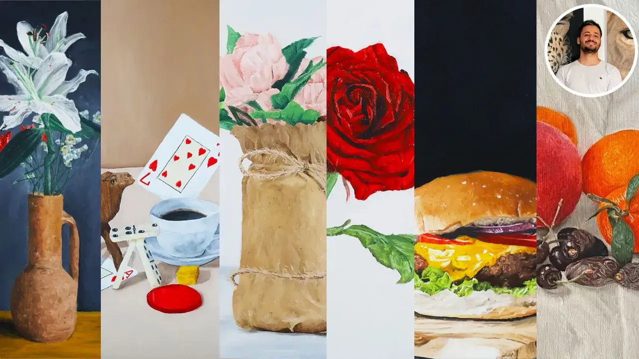 La peinture &agrave; l'huile, c'est bien difficile mais ces natures mortes, de lys &agrave; fruits, montrent un talent certain.