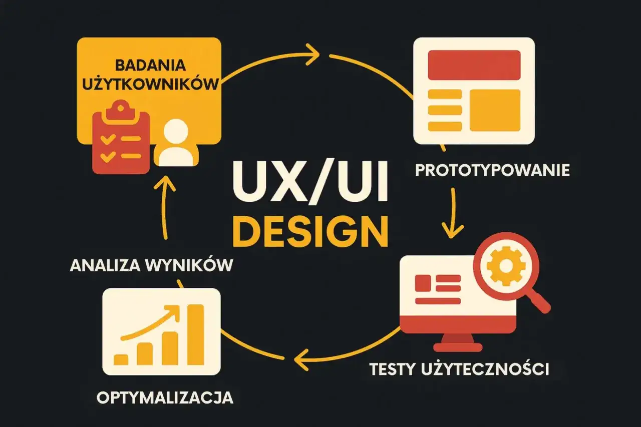 Cykl UX/UI Design: badania użytkowników, prototypowanie, testy użyteczności, optymalizacja. Kluczowe etapy pracy każdego ux designera.