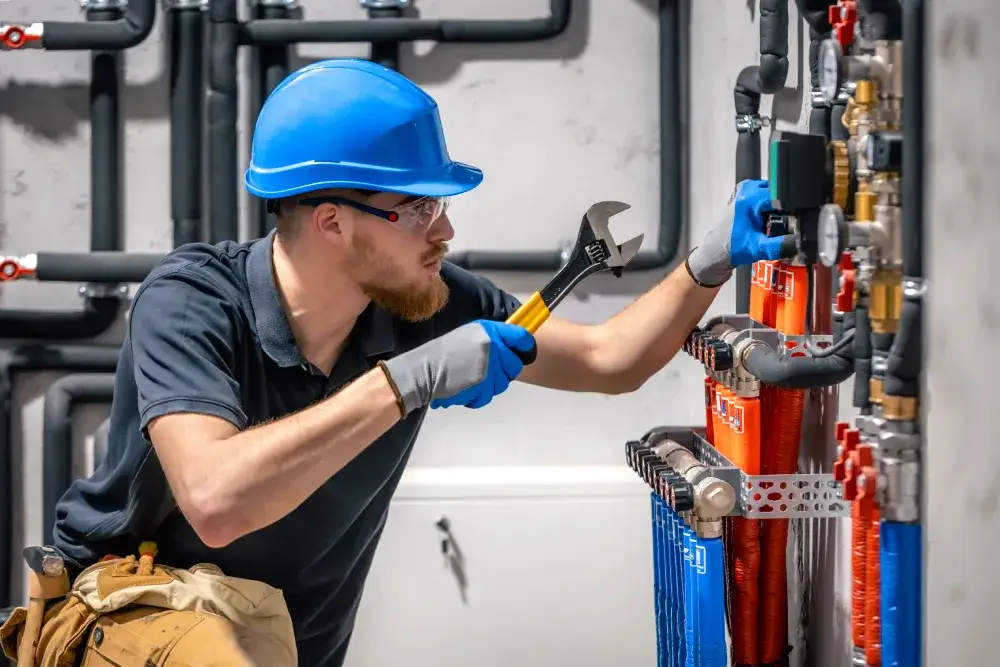 Hydraulik sprawdzający instalację grzewczą