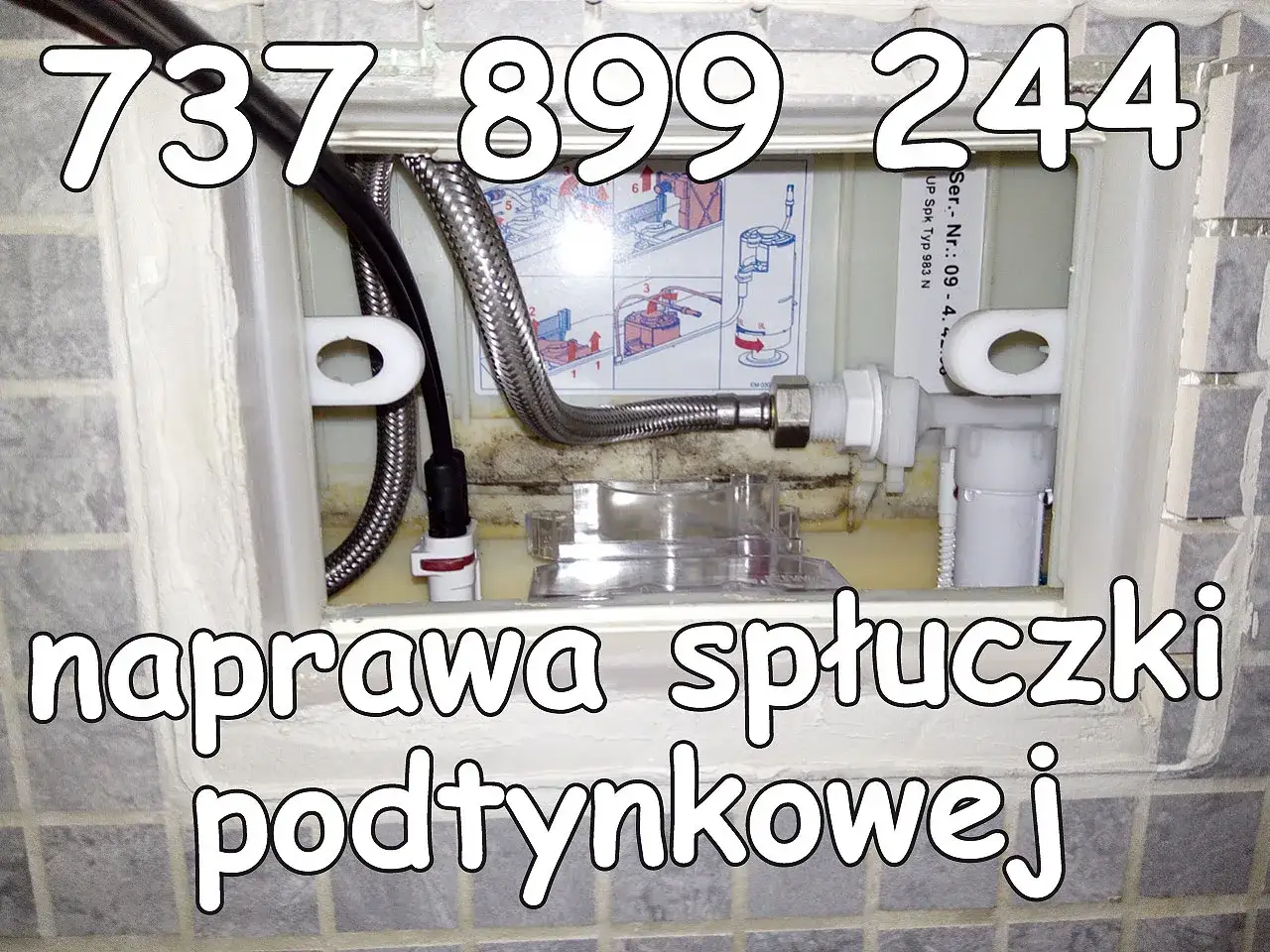 Naprawa spłuczki podtynkowej, gdy leci woda. Zadzwoń pod 737 899 244.