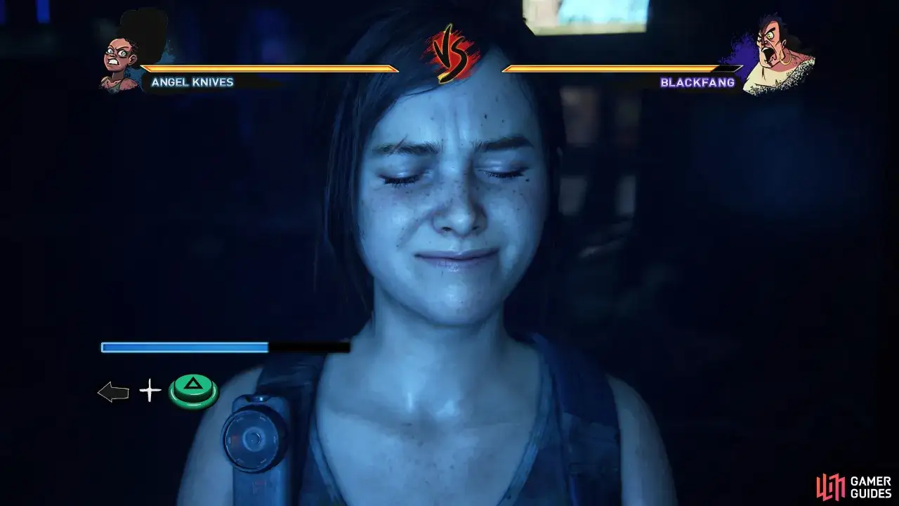 Ellie de The Last of Us se enfrenta a Blackfang en un combate.