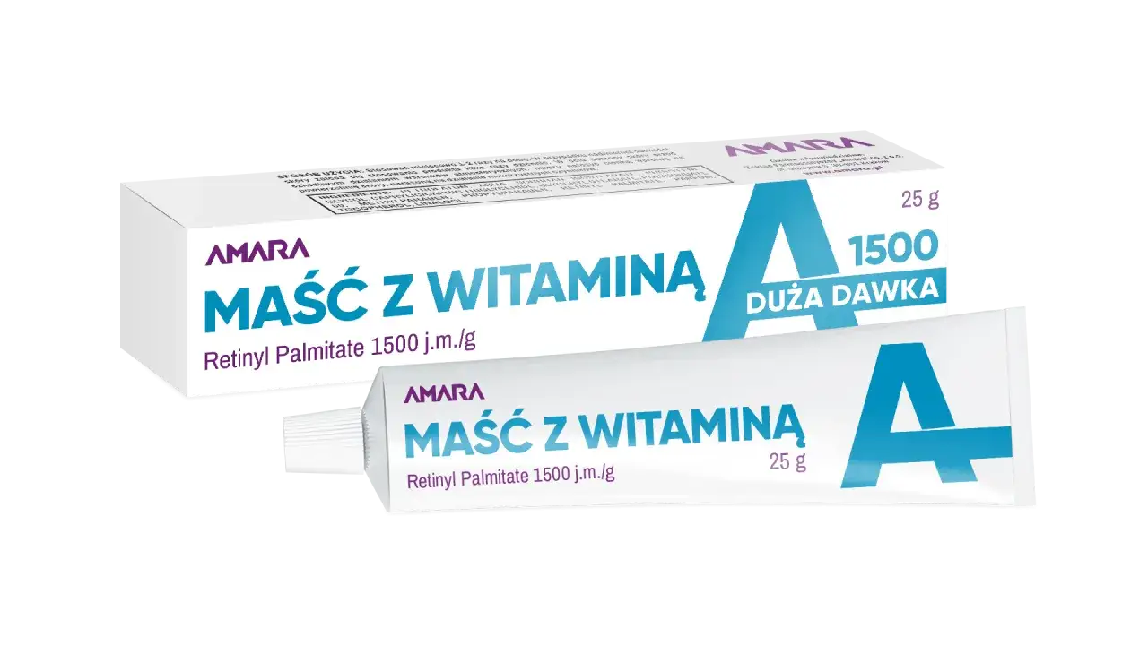 Maść z witaminą A na twarz efekty: Amara z Retinyl Palmitate 1500 j.m./g, duża dawka dla Twojej skóry.