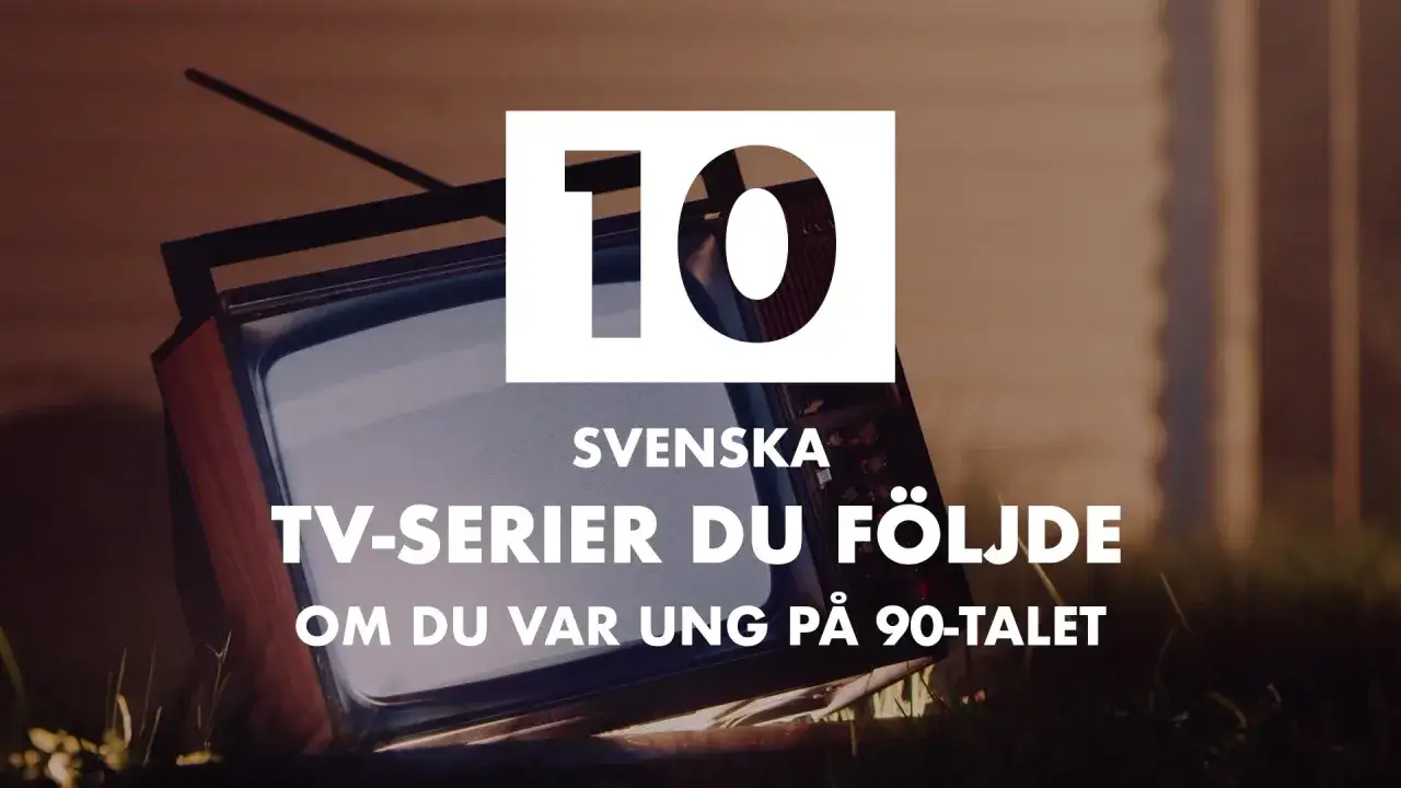 En gammal TV med texten