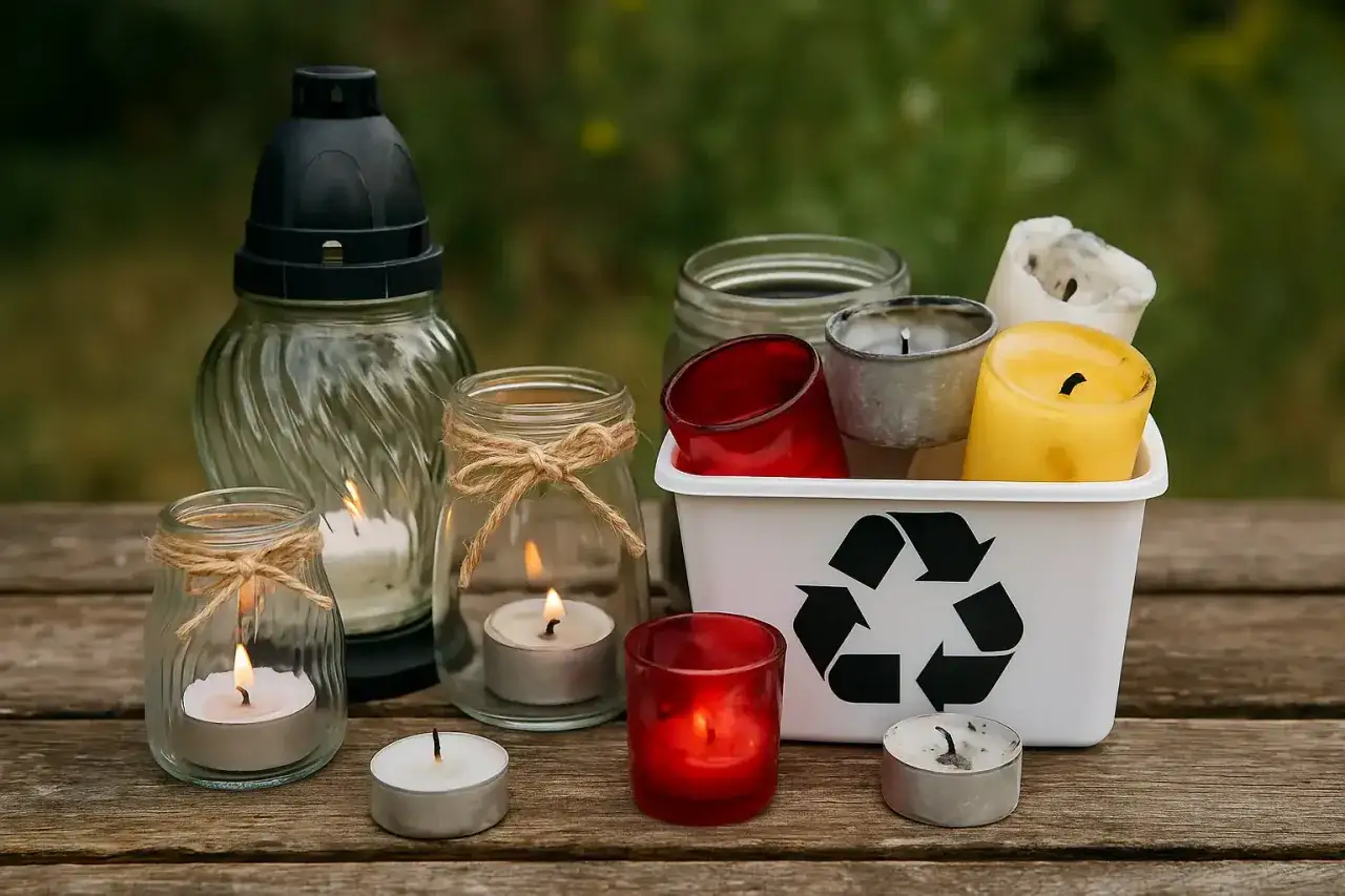 Recykling świec i słoik&oacute;w to świetny spos&oacute;b na pokazanie, co można zrobić ze śmieci. Wiele rzeczy można ponownie wykorzystać.
