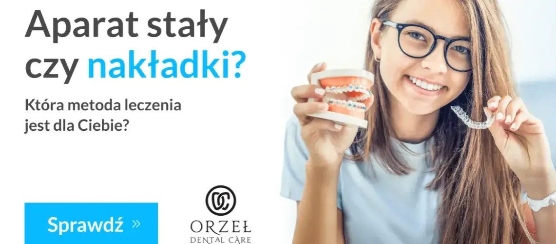 porównanie nakładki ortodontyczne a aparat stały grafika