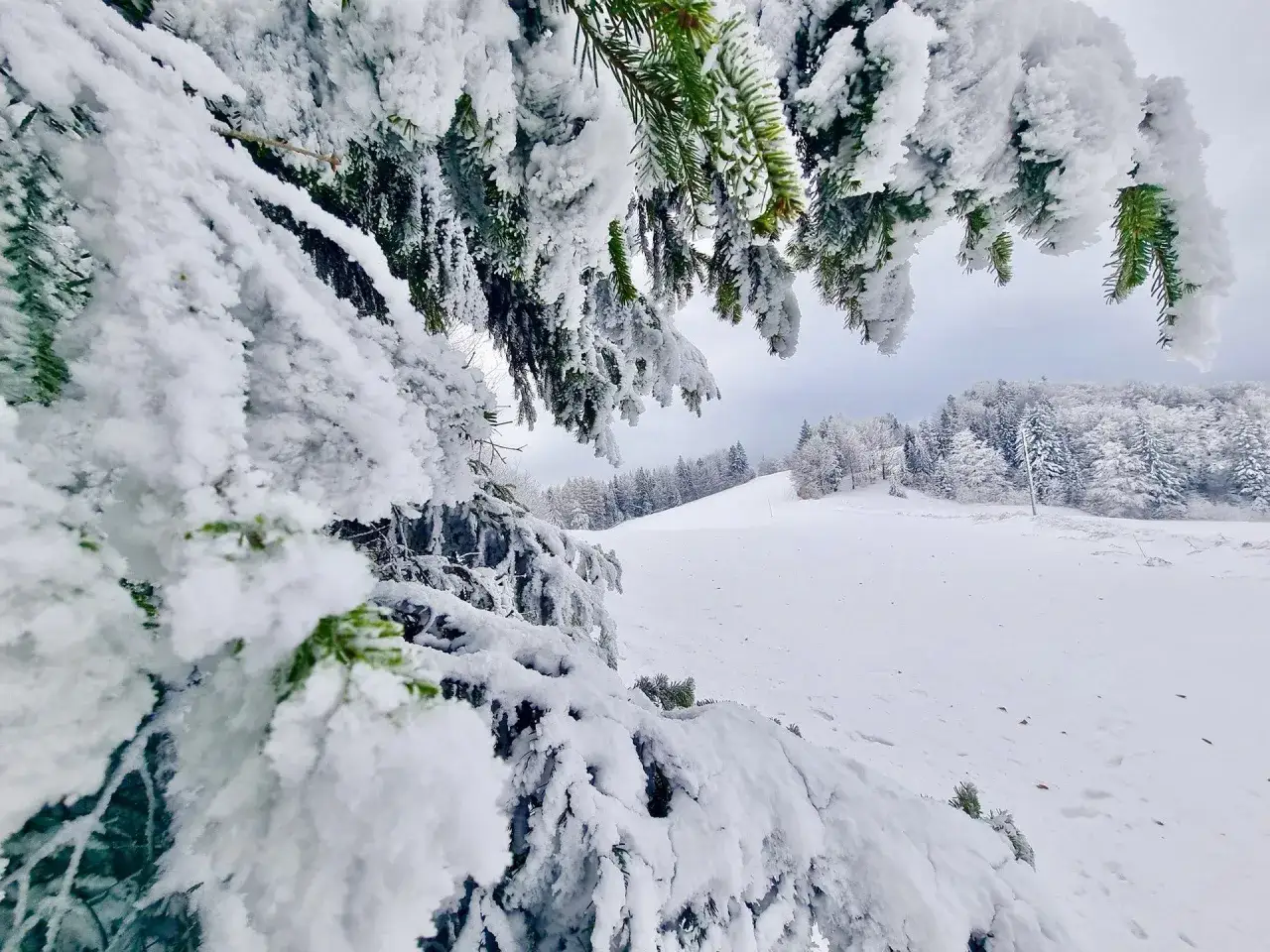 Muszyna zima góry Beskid Sądecki