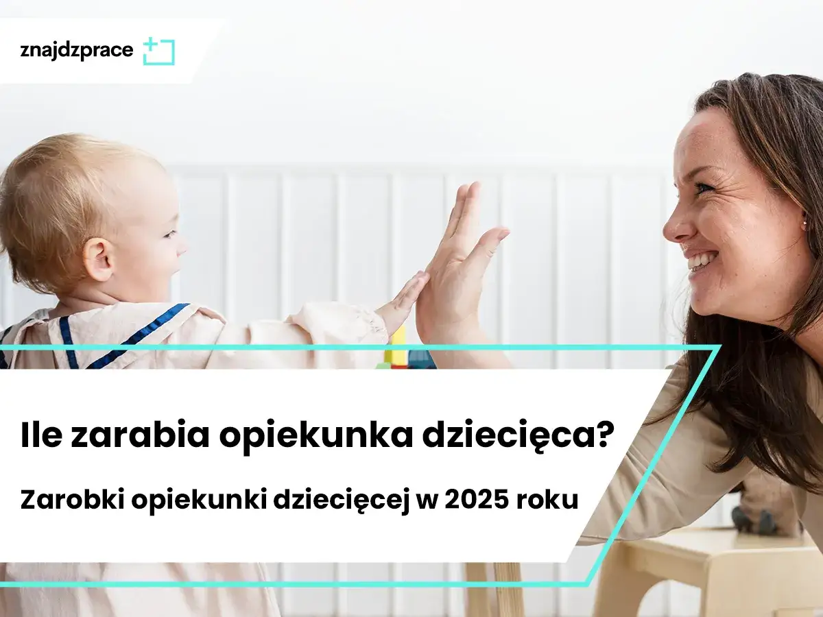 Uśmiechnięta opiekunka daje