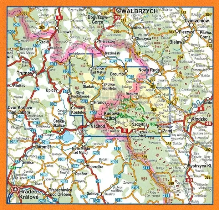 Mapa turystyczna g&oacute;ry czas przejścia przewyższenia