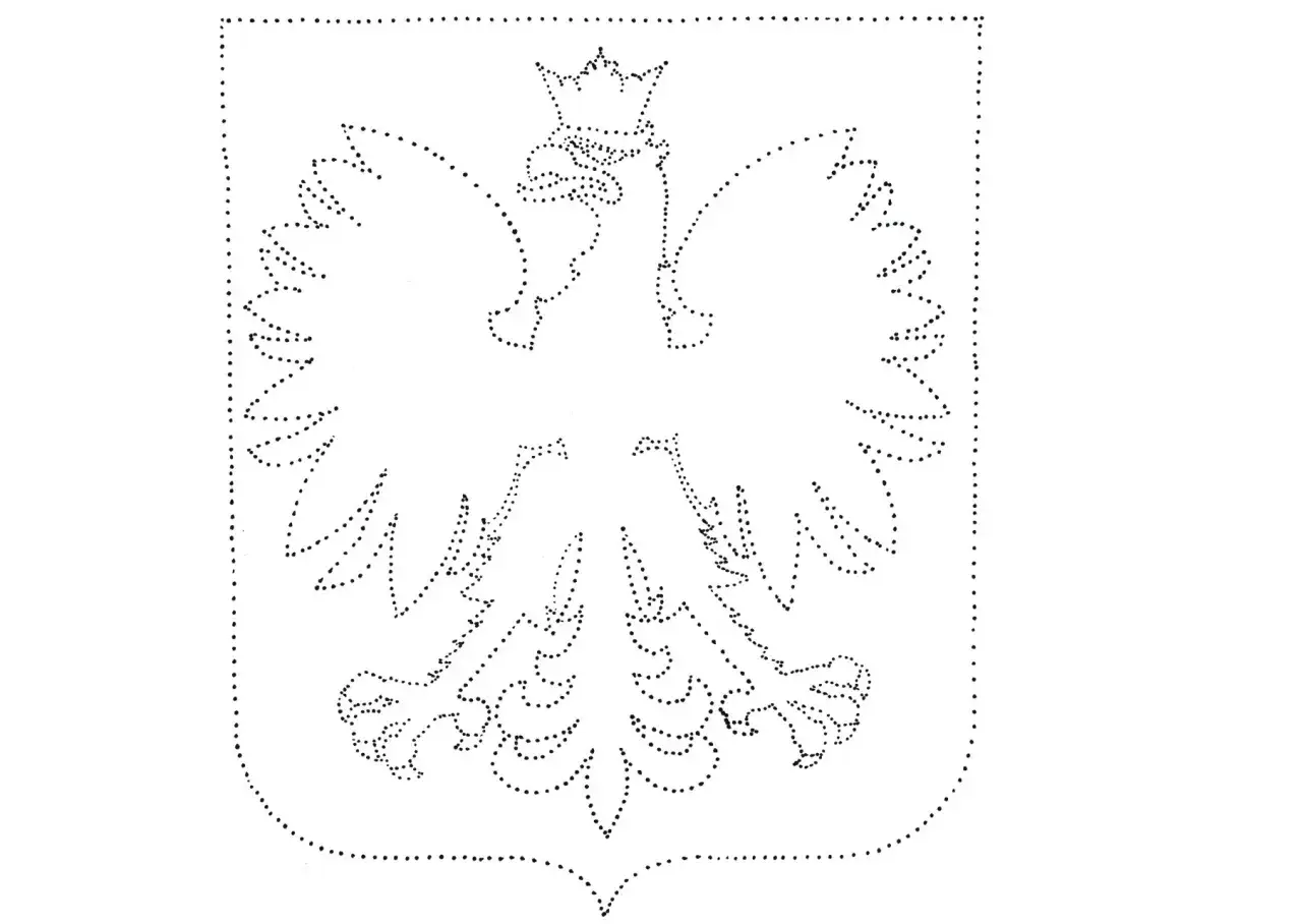Konturowy orzeł biały z koroną, idealny jako godło polski do druku.