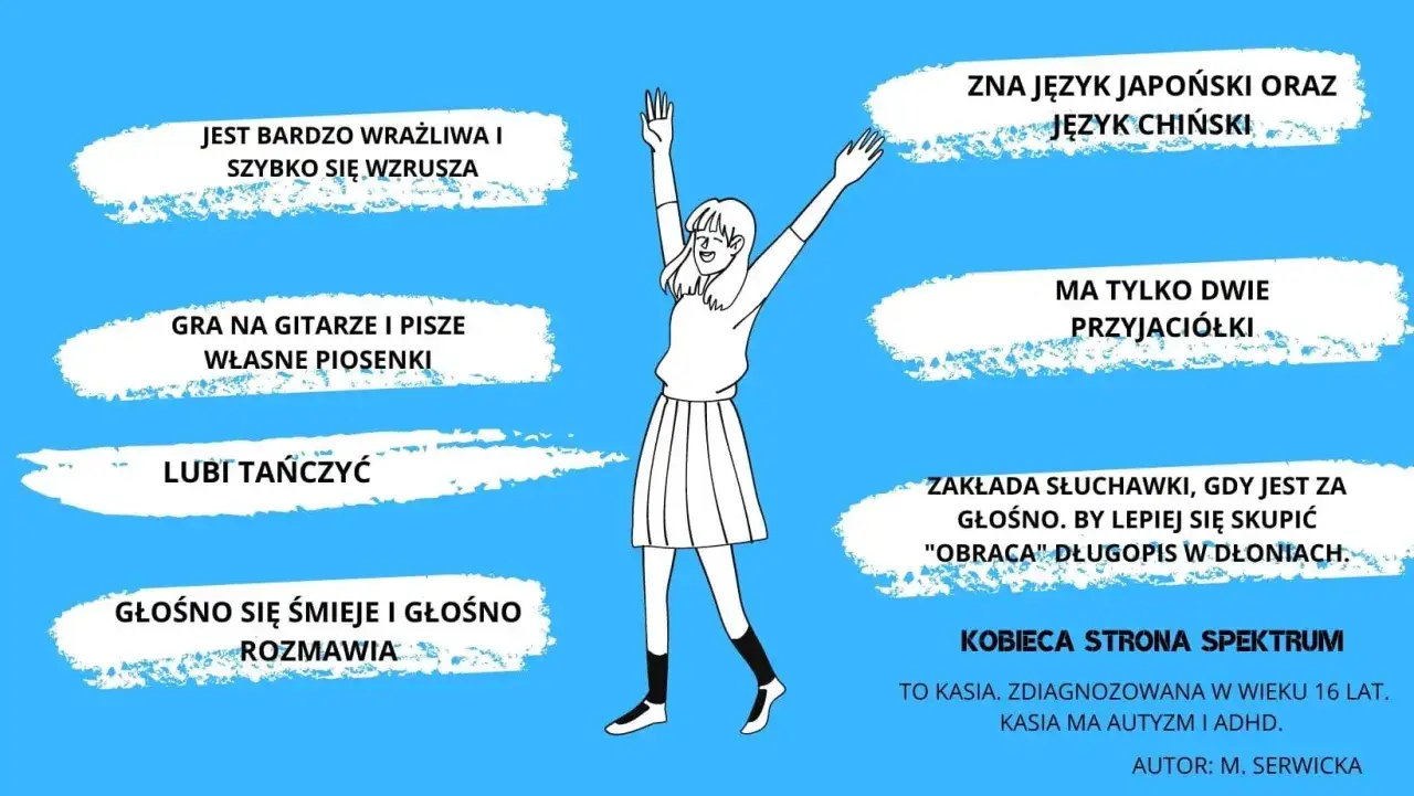 dziecko z aspergerem, dorosły z aspergerem, spektrum autyzmu infografika