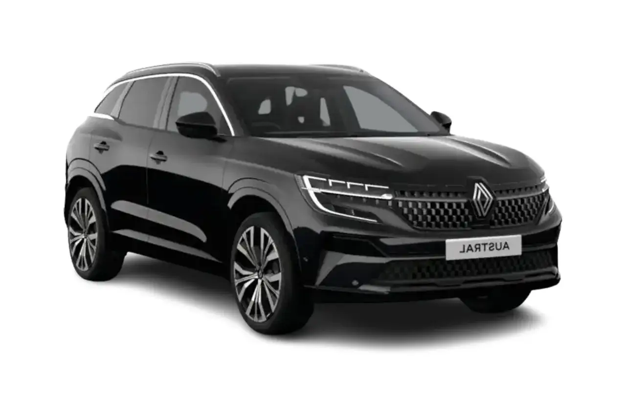 Renault Austral noir, un SUV élégant. Découvrez sa motorisation hybride E-Tech pour une conduite performante et économique.