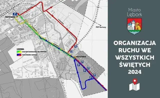 Mapa przystank&oacute;w Boguś Bus Lębork