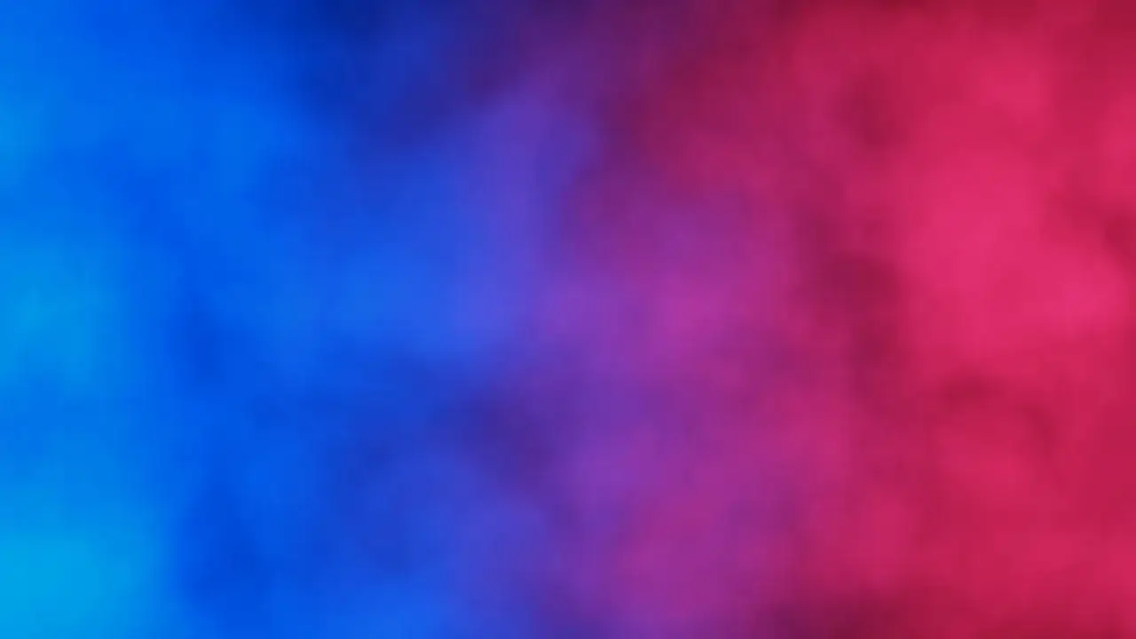 Abstrakter Nebel, der sich von links nach rechts von leuchtendem Blau zu kr&auml;ftigem Rot mischt.