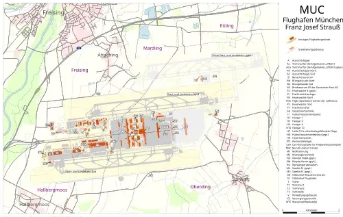 mapa lotnisk Monachium MUC FMM lokalizacja