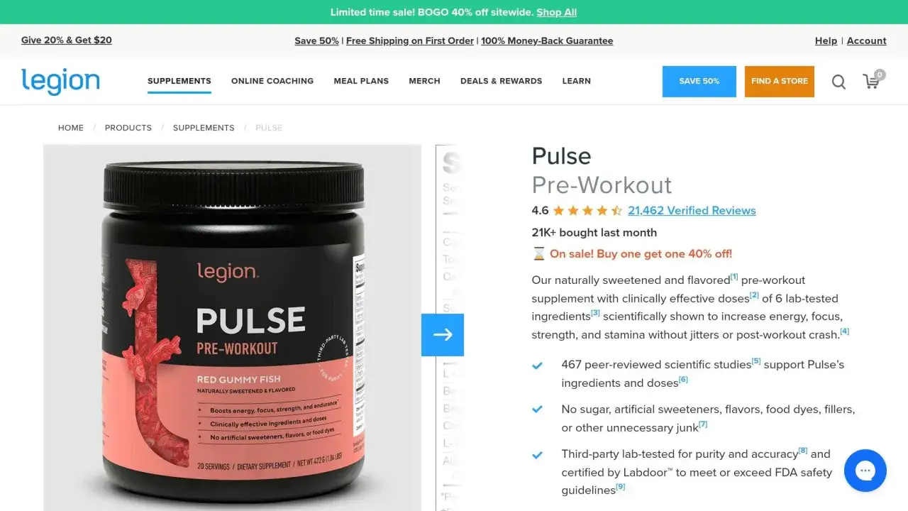 Legion Pulse, przedtrening&oacute;wka co to? Suplement na energię i skupienie, bez sztucznych dodatk&oacute;w.
