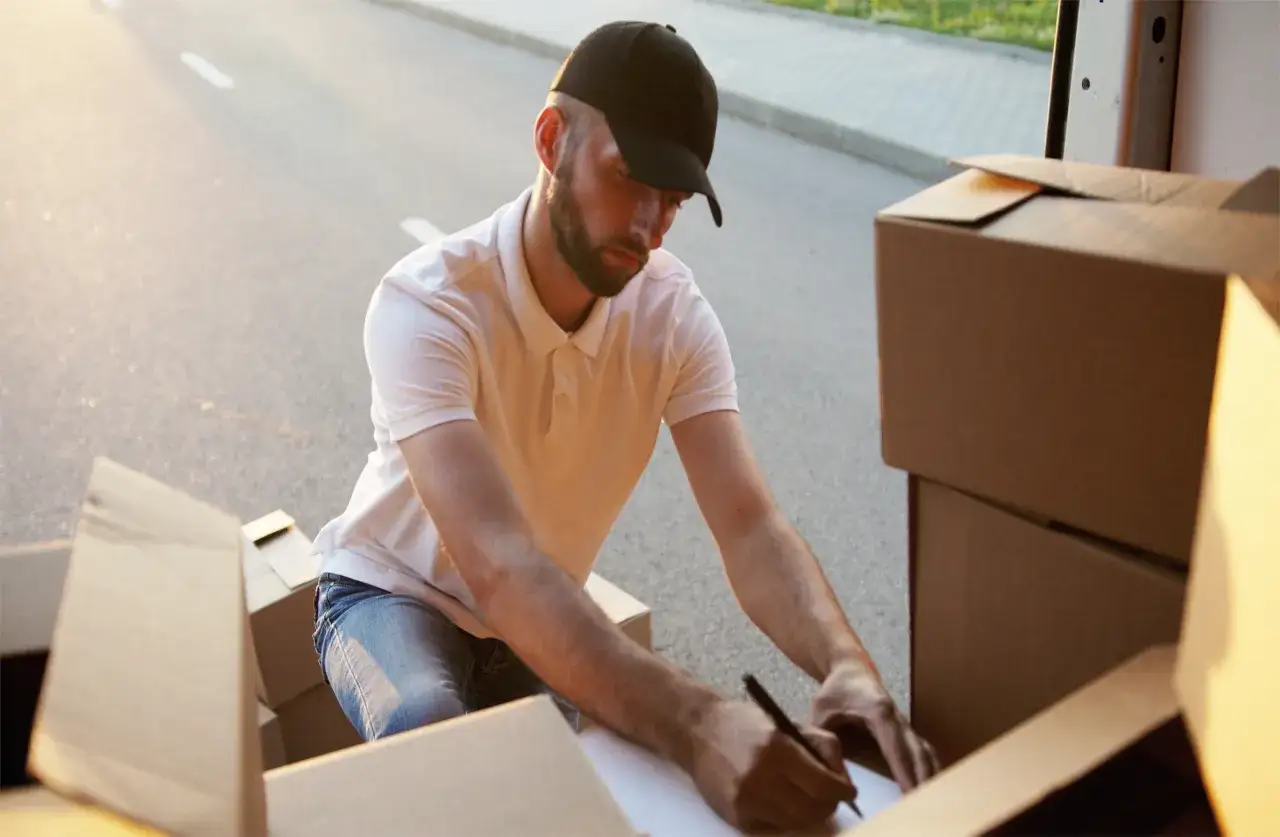 Kurier InPost dostarcza paczkę, paczka u sąsiada
