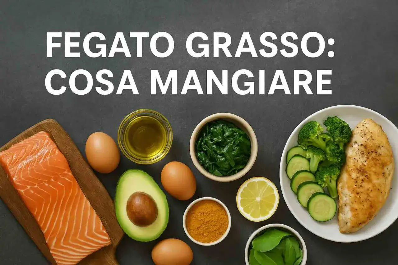 Salmone, uova, avocado, verdure e pollo: cibi ideali per chi soffre di fegato grasso. Evitare cibi dannosi.