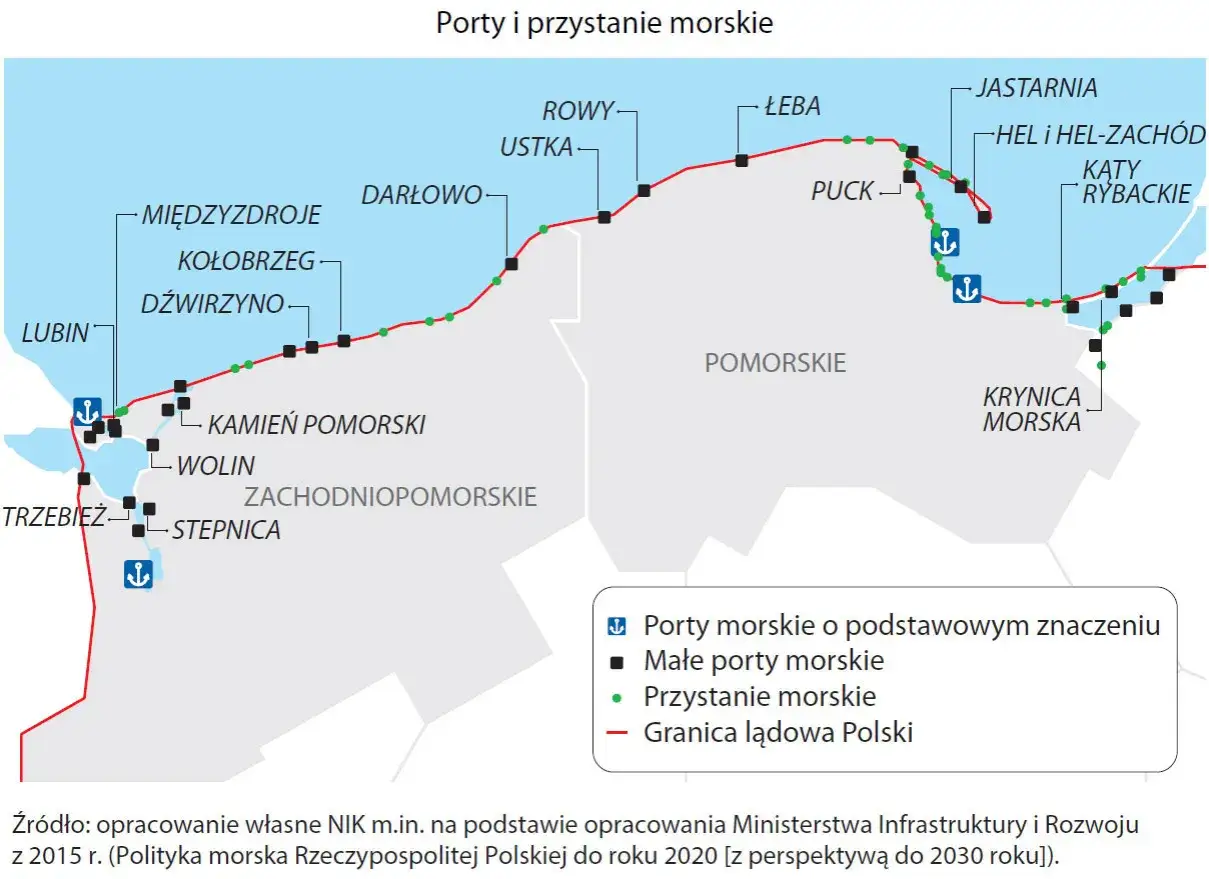 mapa Polski Łeba wojew&oacute;dztwo pomorskie
