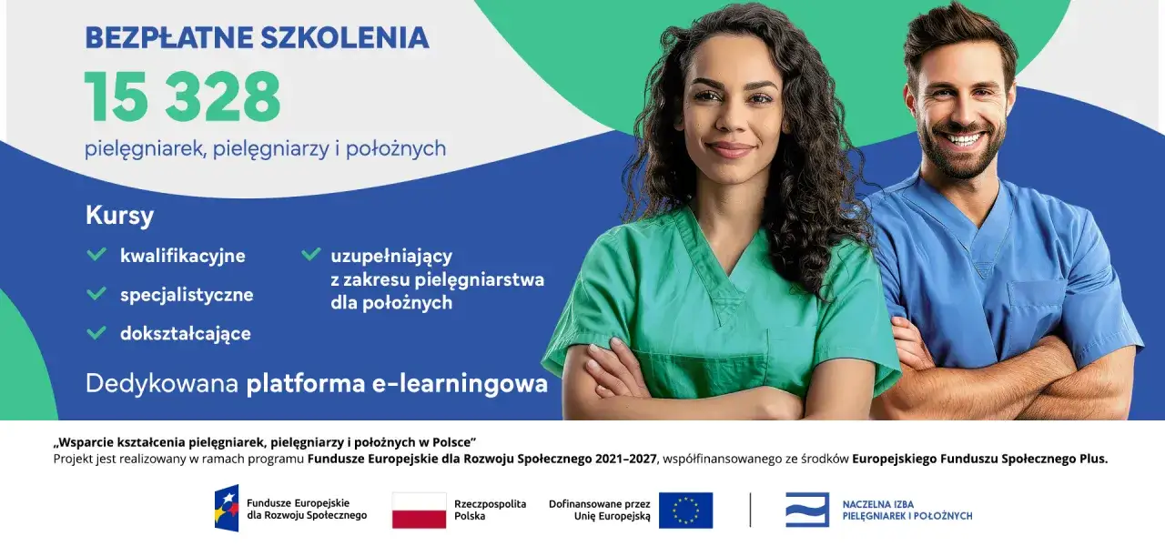 Bezpieczne szkolenia dla 15 328 pielęgniarek i położnych. Dostępne kursy kwalifikacyjne, specjalistyczne i dokształcające. Dedykowana platforma e-learningowa.