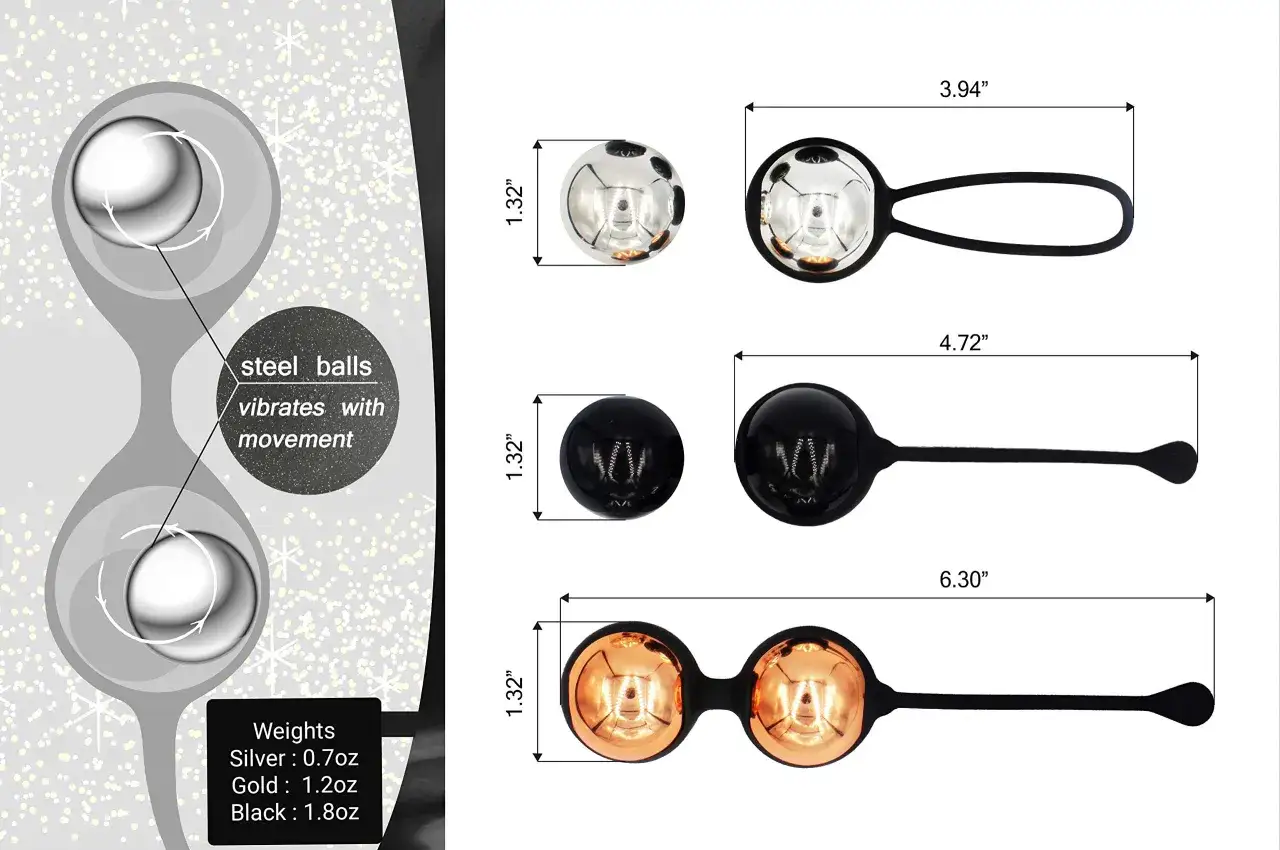 Boule de geisha origine : sphères métalliques vibrantes. Différentes tailles et poids disponibles.
