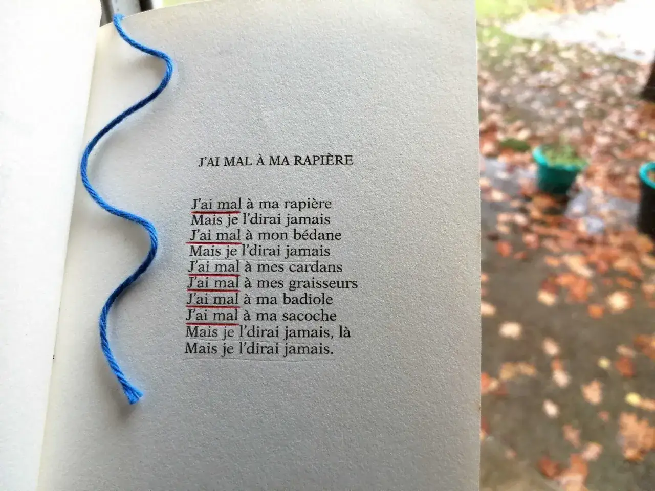 Un poème avec une figure de style répétition en début de phrase :