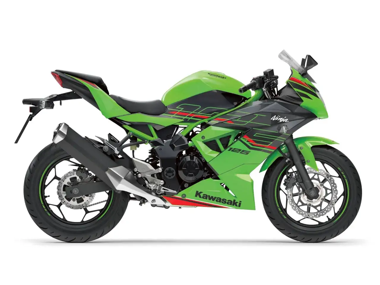 Zielony Kawasaki Ninja 125, gotowy do jazdy z maksymalną mocą.