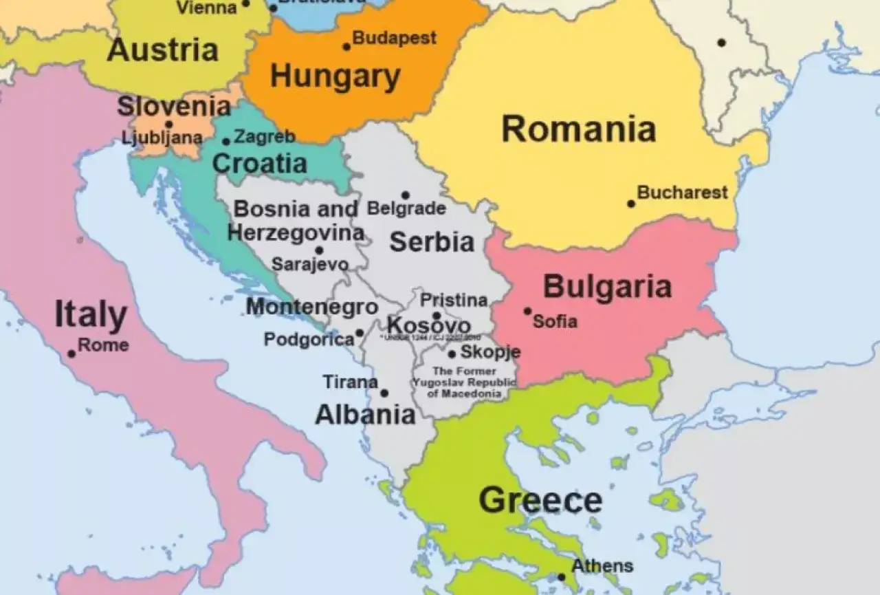Mapa Europy Środkowej i Południowej. Szukasz najtańszego kraju do życia w Europie? Spójrz na Bałkany!