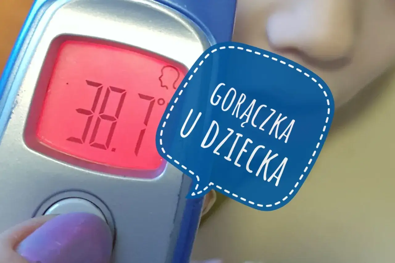 Termometr pokazuje 38.7&deg;C. Gorączka u dziecka zaczyna się od 38&deg;C.