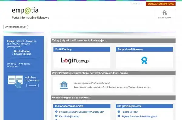 Portal Empatia logowanie Profil Zaufany