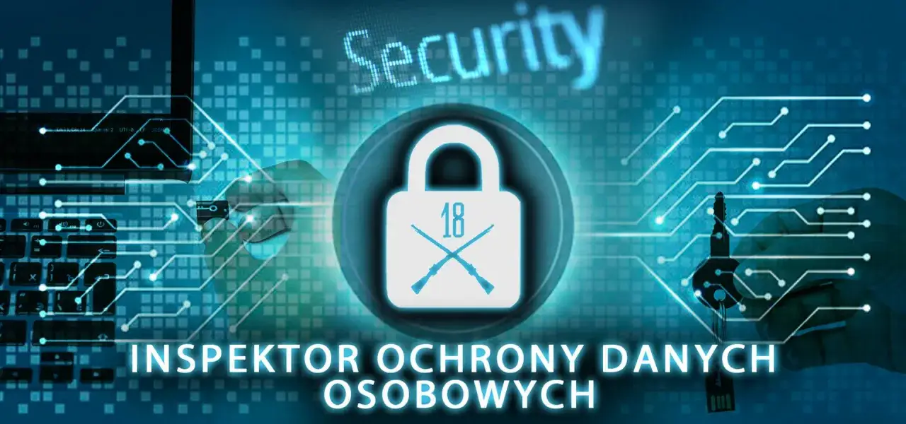 DPO - Inspektor Ochrony Danych Osobowych. Symbol kłódki i klucza symbolizują bezpieczeństwo danych.