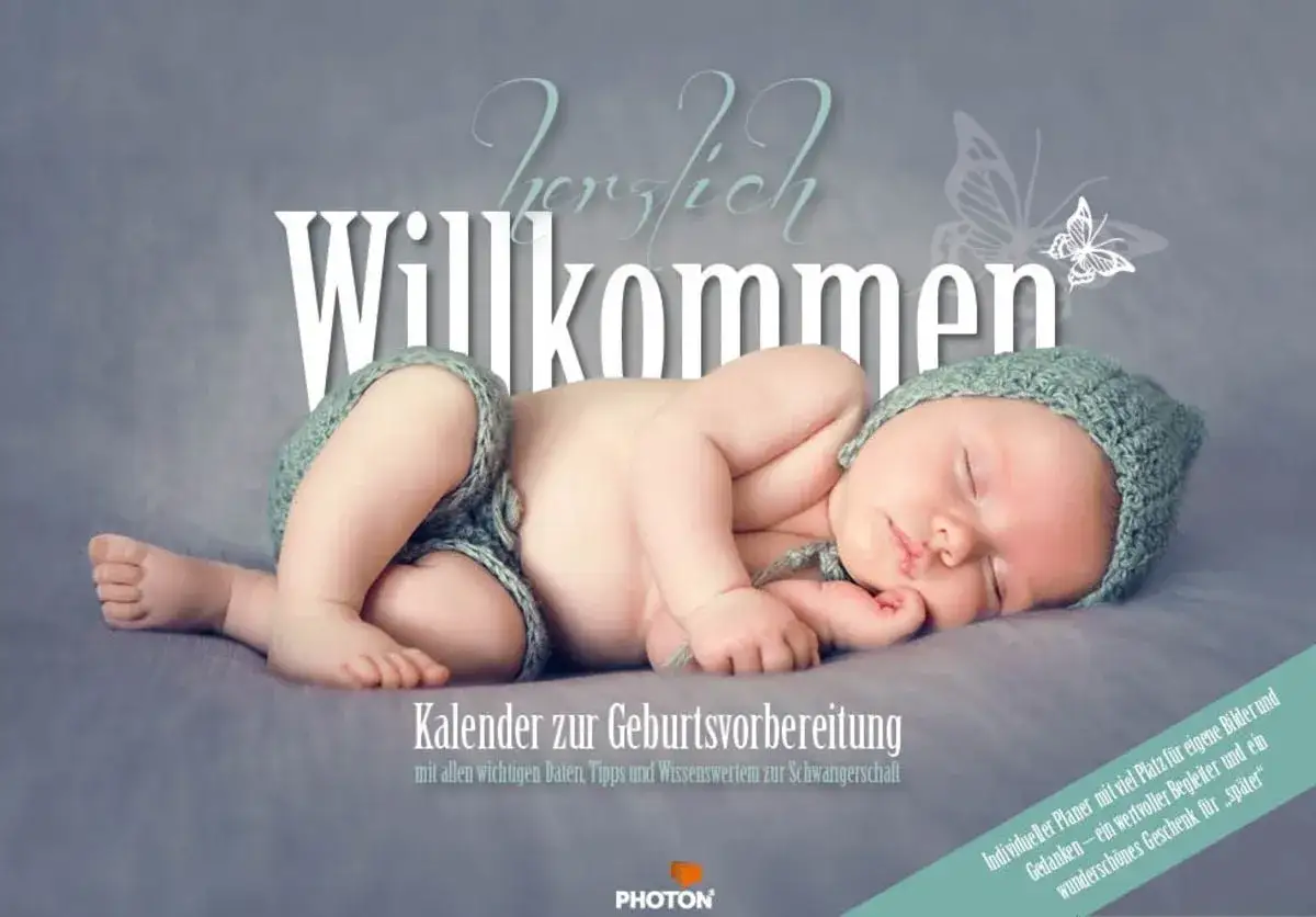 Herzlich Willkommen! Ein s&uuml;&szlig;es Baby schl&auml;ft friedlich. Der Kalender zur Geburtsvorbereitung hilft, die Schwangerschaft zu planen. In welcher SSW kommen die meisten Babys?