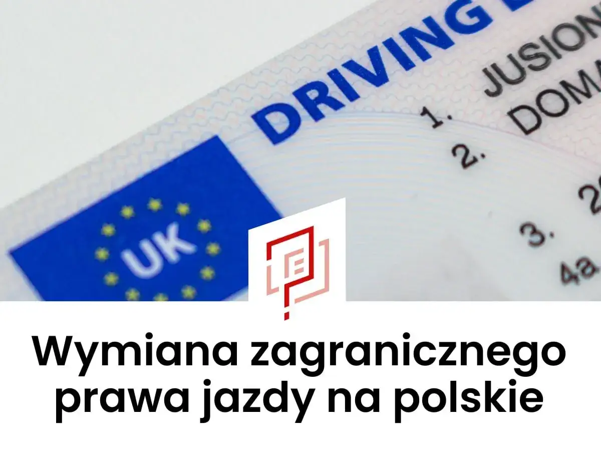 Wykaz praw jazdy honorowanych w Polsce: brytyjskie prawo jazdy z flagą UK i UE.