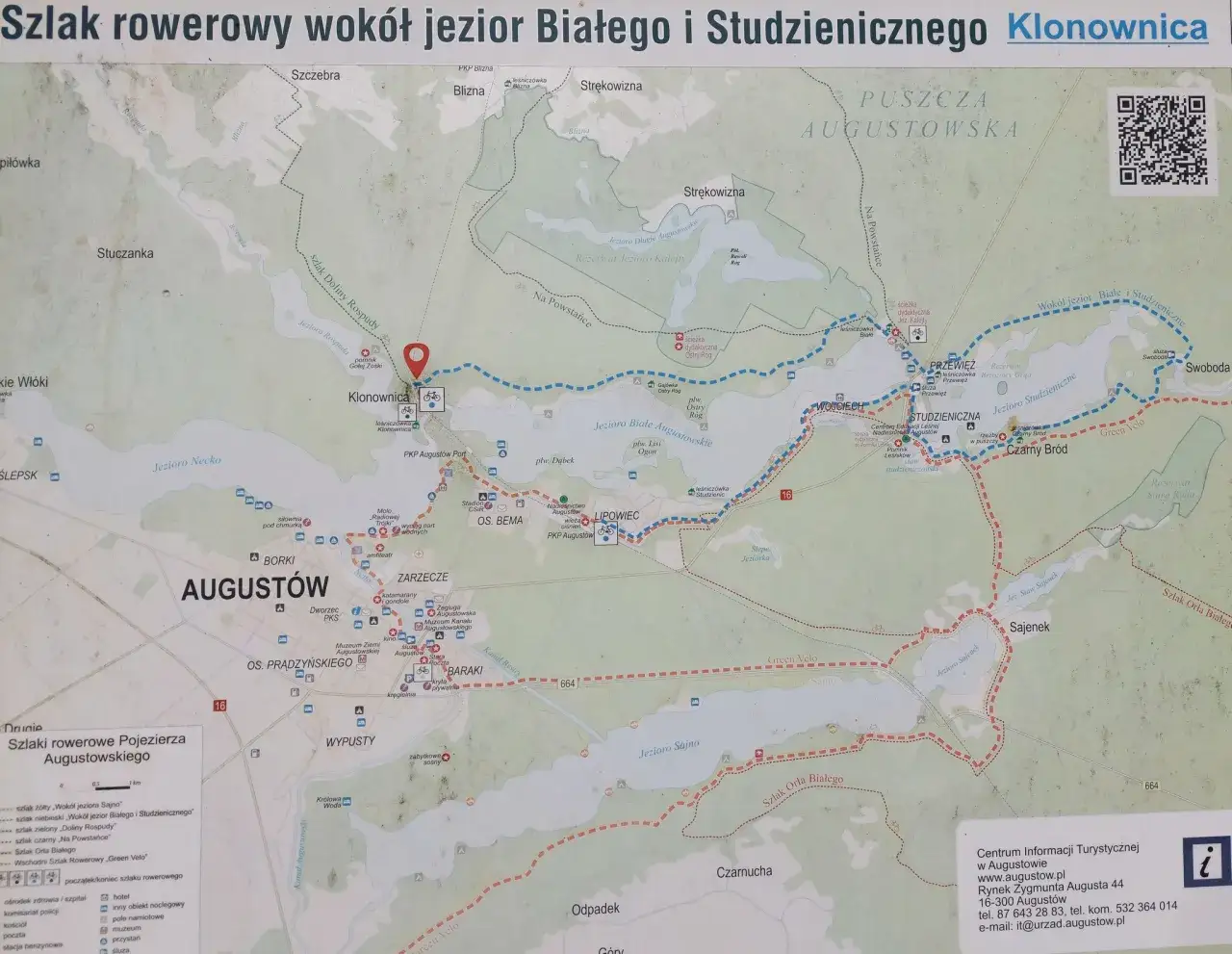 Trasa rowerowa wokół Jeziora Białego Augustowskiego