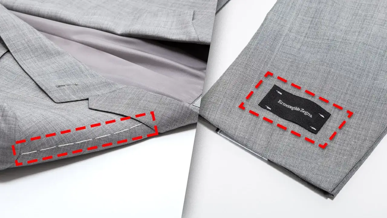 The pockets on this Ermenegildo Zegna suit are sewn shut to maintain their crisp shape. This is why are pockets sewn shut on new suits.