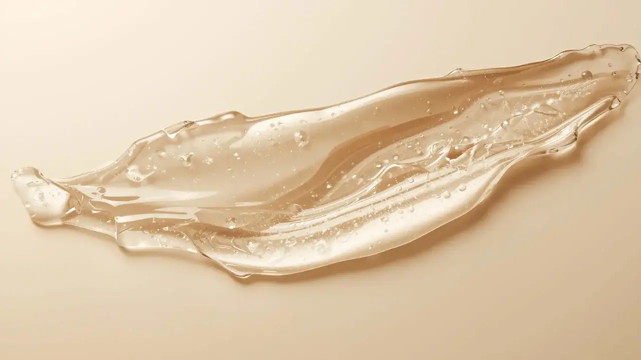 Una goccia trasparente e viscosa, ricca di bollicine, che ricorda il potere rigenerante del filtrato di secrezione di lumaca.