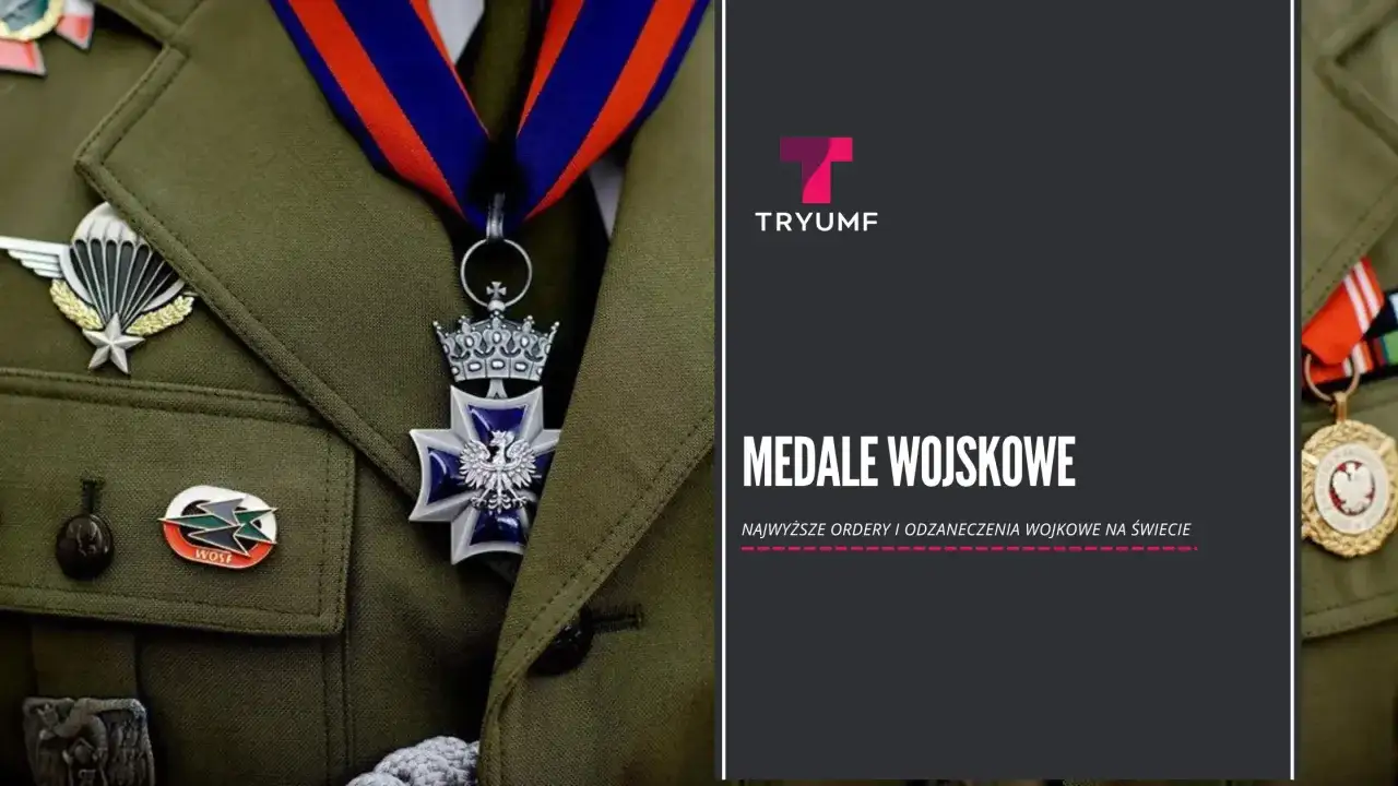 Na zielonym mundurze widoczne są liczne odznaczenia wojskowe, w tym medal z orłem i koroną oraz naszywka spadochronowa.