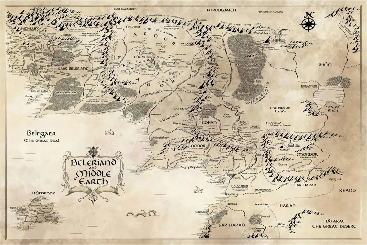Mapa Śródziemia Tolkien