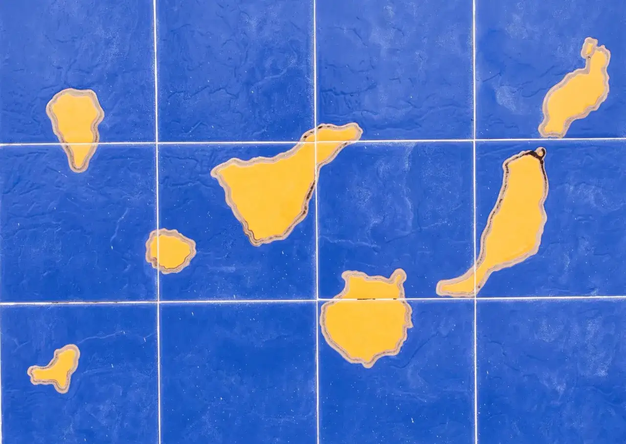 Mapa Wysp Kanaryjskich temperatury zimą