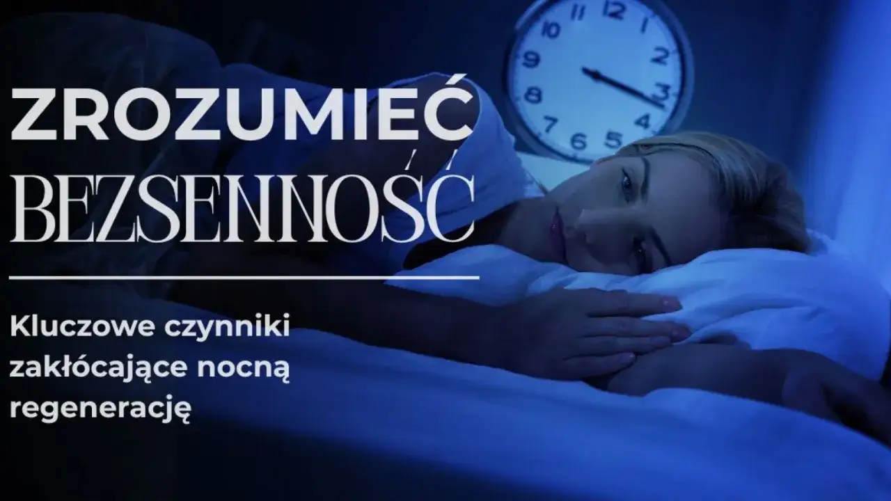 Kobieta leży w ł&oacute;żku, patrząc na zegar. Tekst 