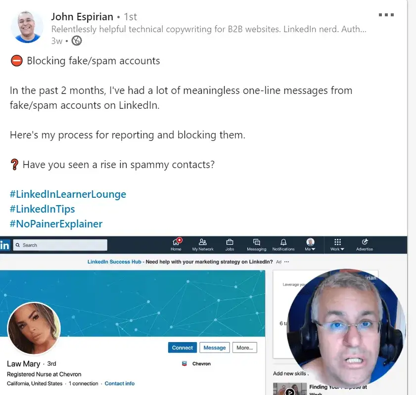 Zdjęcie LinkedIn nowości problem Facebooku coś wyszło wrong.