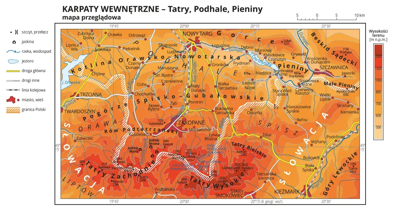 Zdjęcie Szczegółowa mapa Karpat i Sudetów: najważniejsze szczyty i pasma górskie