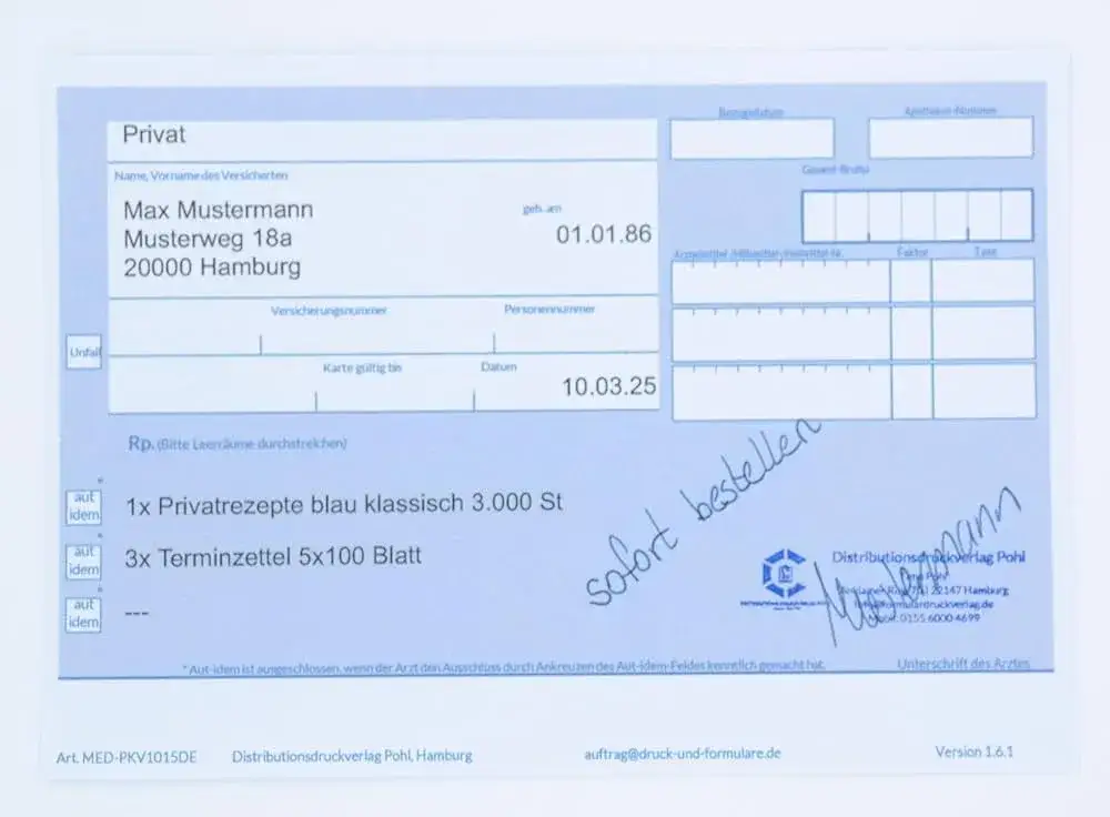 Zdjęcie Was ist ein privatrezept blau? Kosten, Nutzung und Unterschiede erkl&auml;rt