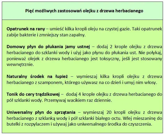 Zdjęcie Jak działa olejek z drzewa herbacianego - właściwości i zastosowanie