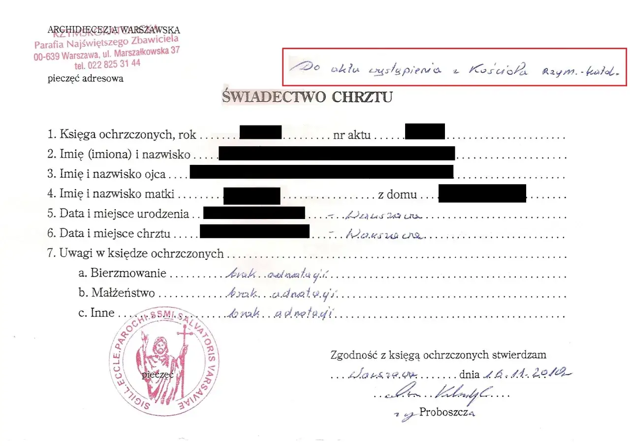 Zdjęcie Opłata za odpis aktu chrztu? Zaskakujące zasady, które musisz znać