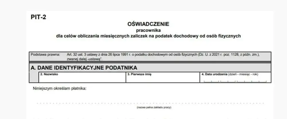 Zdjęcie Jak wypełnić oświadczenie PIT-2, aby uniknąć błędów i problemów