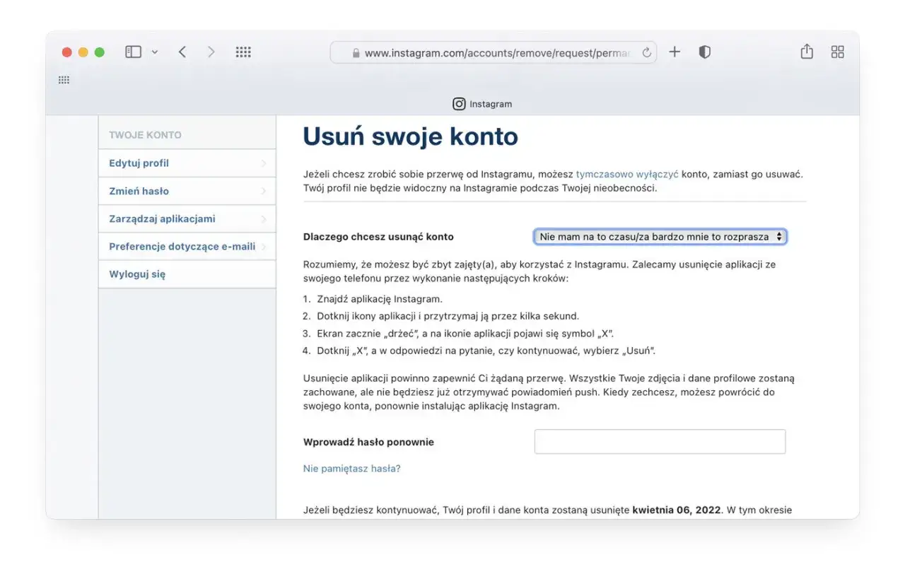 Zdjęcie Jak usunąć konto na Instagramie w aplikacji: kompletna instrukcja krok po kroku