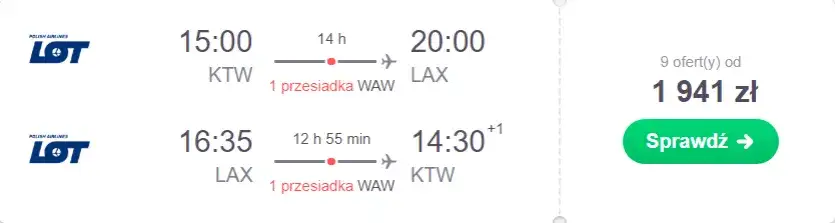 Zdjęcie Ile kosztuje lot do Los Angeles? Sprawdź ceny i najlepsze oferty