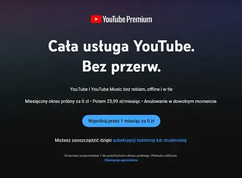 Zdjęcie Ile kosztuje YouTube Music Premium? Ceny subskrypcji i zniżki dla studentów